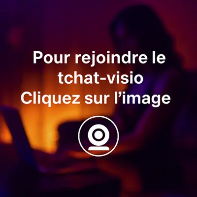 Image illustrant le chat visio Duo Convivial, un service d’échange confidentiel et bienveillant accessible depuis mobile ou ordinateur.